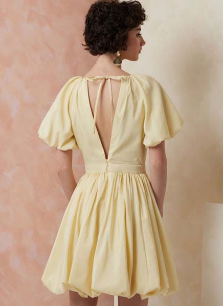 Patron robe ourlet et manches boule, Vogue 2106