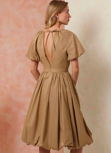 Patron robe ourlet et manches boule, Vogue 2106