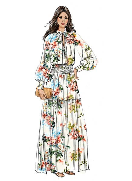 Patron couture femme, patron de haut et robe Vogue 2027