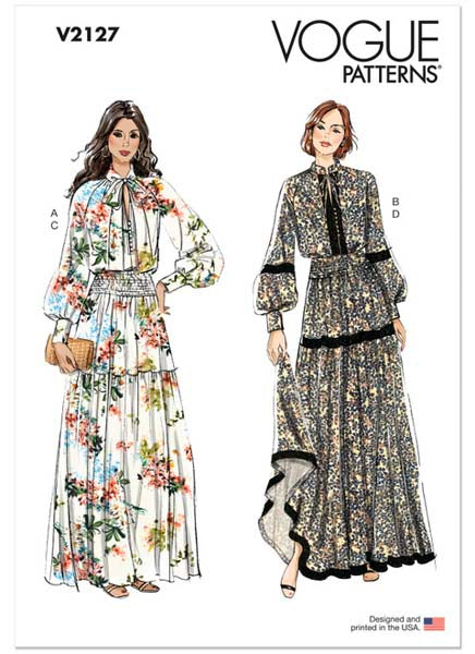 Patron couture femme, patron de haut et robe Vogue 2027