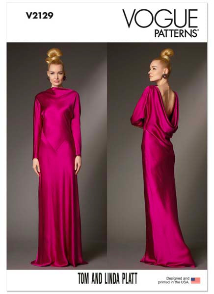 Patron robe longue, robe de soirée, Vogue 2129