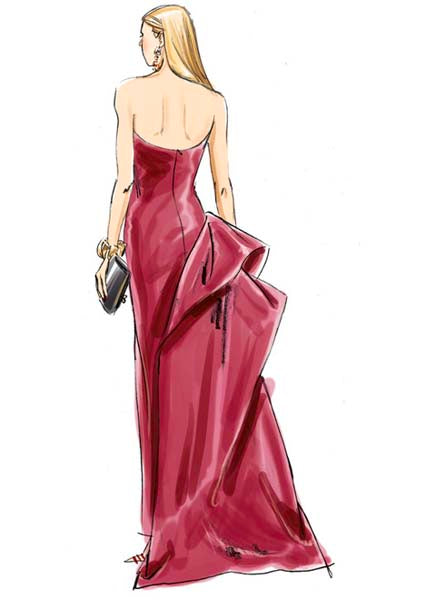 Patron robe bustier longue, robe de soirée, Vogue 2131