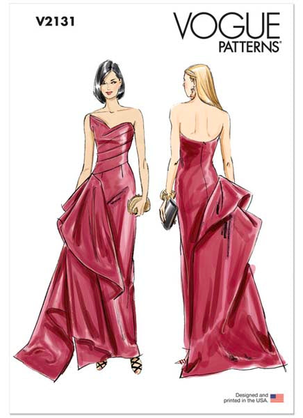 Patron robe bustier longue, robe de soirée, Vogue 2131