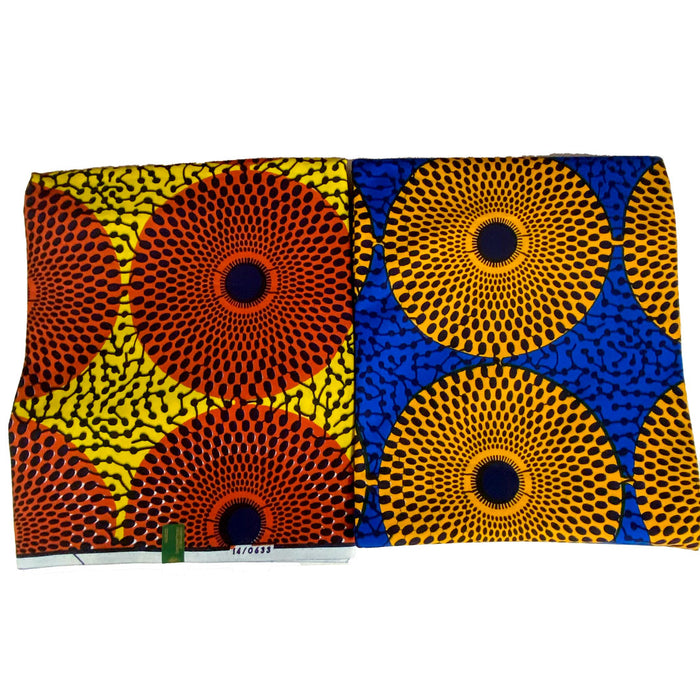 Tissu coton africain, Tissu wax Hollandais Vlisco disque ou Plaque-Plaque