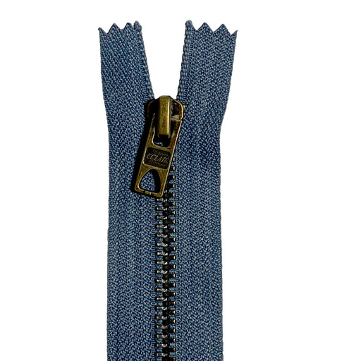 Fermeture Eclair métal Jeans gris foncé, 6mm, Z14