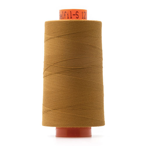 Bobine de fil polyester ocre brun, Cône surjeteuse 5000m Belfil Col. 1131