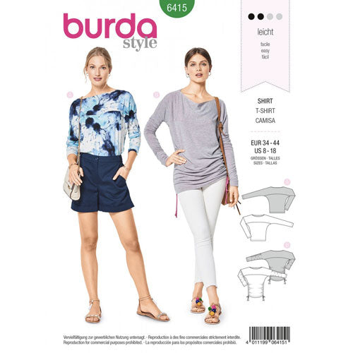 Patron T-shirt, Top et blouse Burda 6415