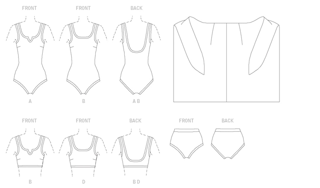 Patron maillots de bain et paréo femme, Butterick 4526