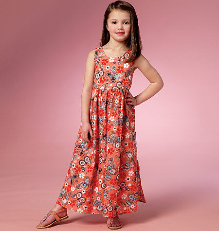 Patron robe fille Butterick 6202, jolie robe longue pour fille