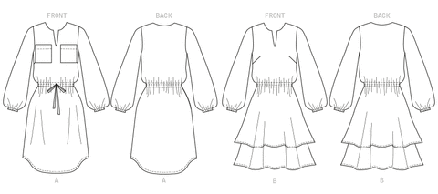 Patrons de couture robe femme à encolure V, Butterick 6806