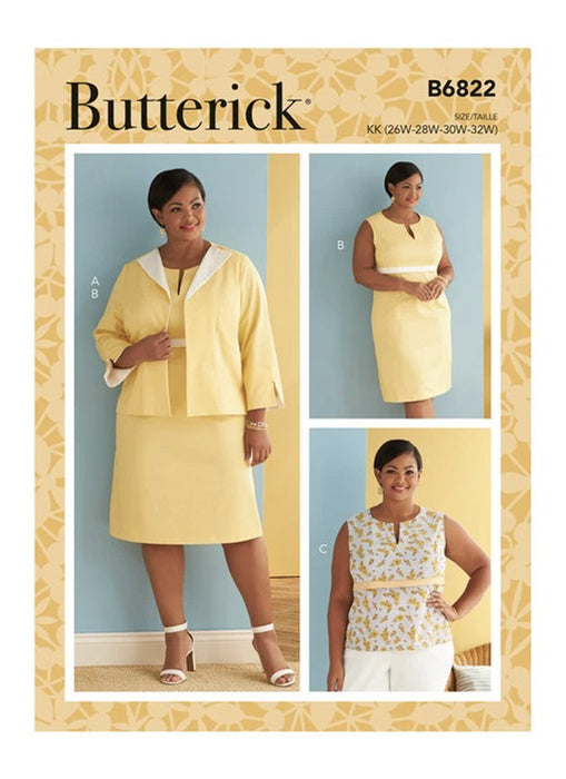 Patron couture veste, robe et haut Butterick 6822