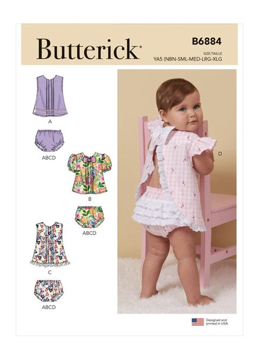 Patron de couture hauts et culottes bébés Butterick 6884