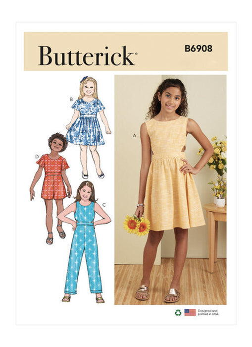 Patron robes et combinaisons fillettes, Butterick 6908