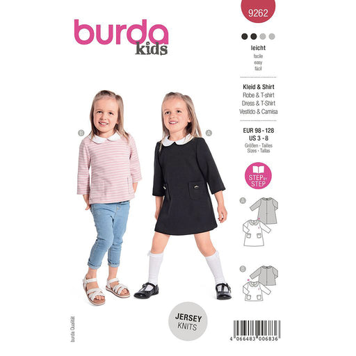 Patron Burda 9262 robe et T-shirt pour fillette