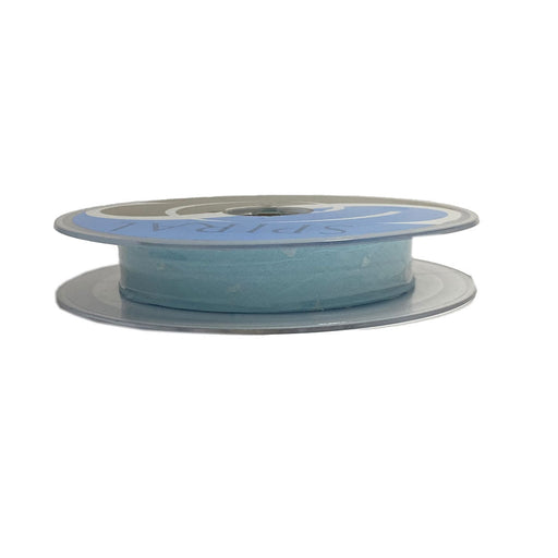 Biais coton fantaisie effet Plumetis 20mm, 95% coton bleu