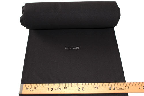 Tissu bord côte jersey tubulaire noir laize 35cm