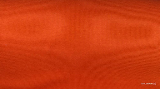 Bord côte jersey tubulaire orange laize 35cm