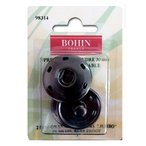 Bouton pression à coudre, bouton pression métal noir, Bohin, 3cm
