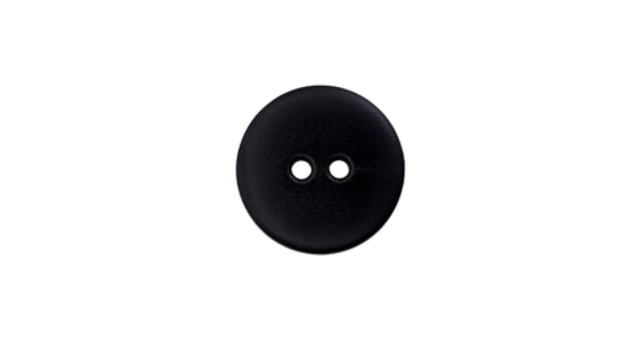 Bouton polyester noir 20mm à 2 trous