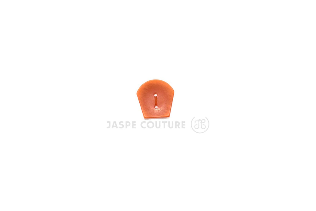 Bouton polyester orange 34mm à 2 trous