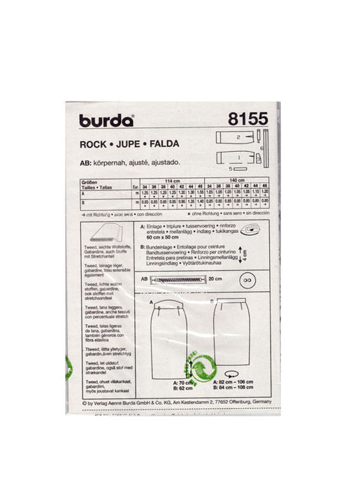 Patron jupe droite burda top