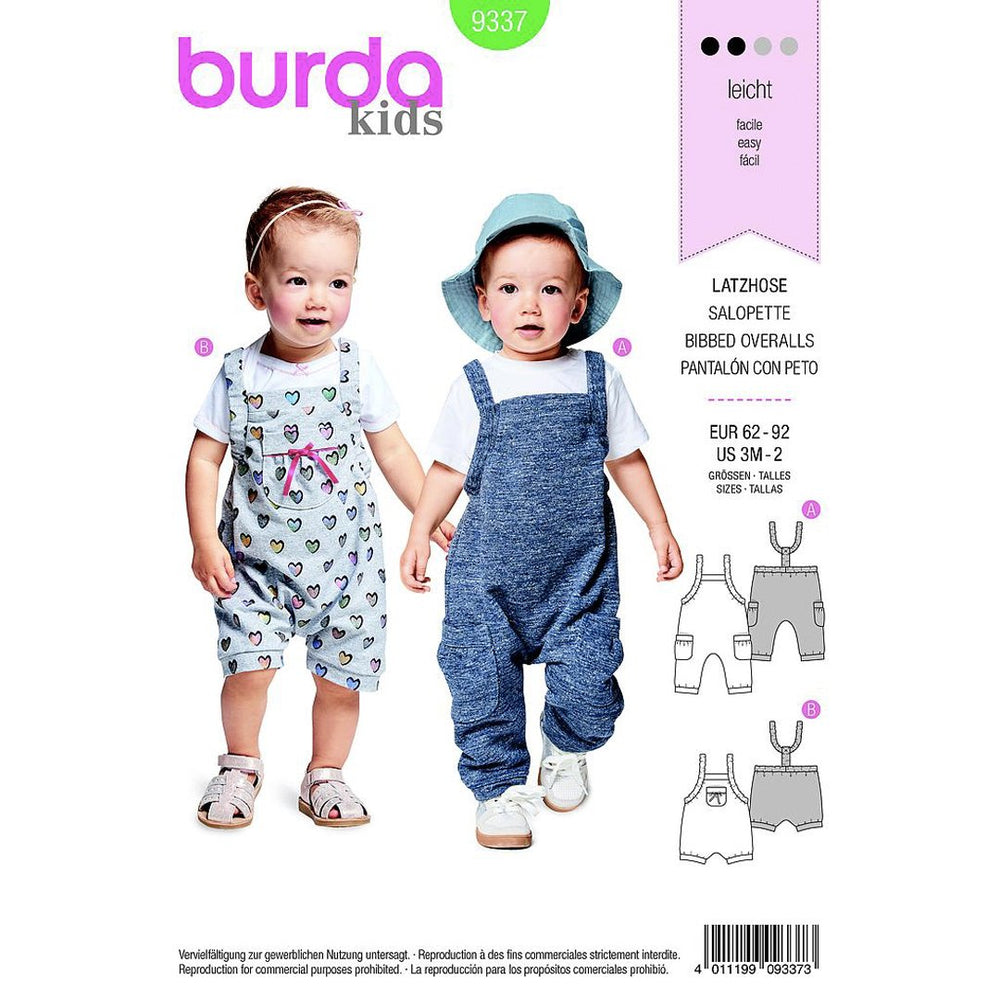 Patron salopette bébé, burda 9337