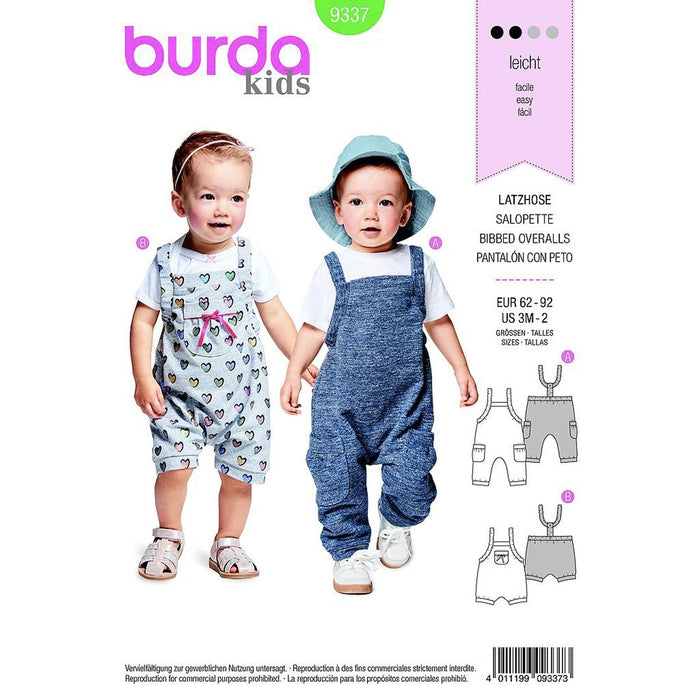 Patron salopette bébé, burda 9337