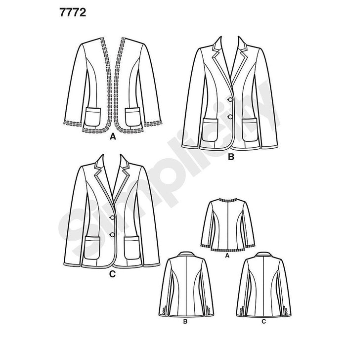 Patron veste tailleur Simplicity 7772