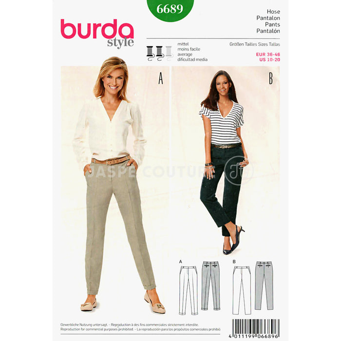 Patron pantalon chic et slim Burda 6689