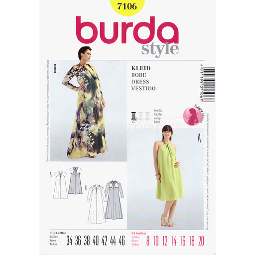Patron de couture robe de grossesse Burda 7106