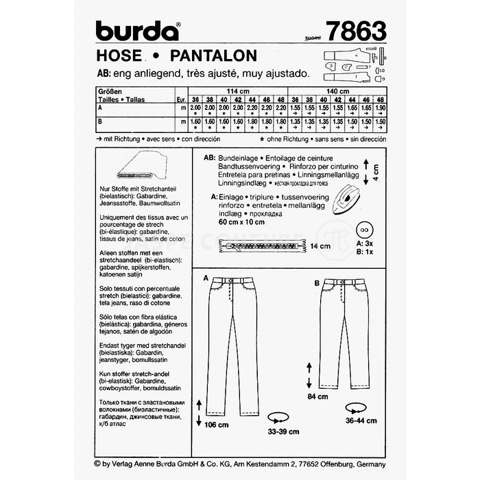 Patron pantalon chic et slim Burda 6789