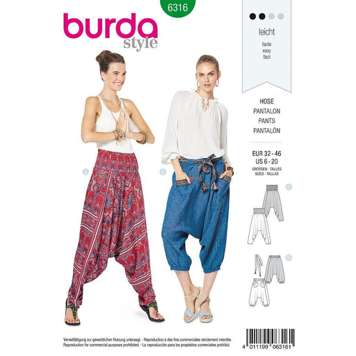 Patron couture pantalon sarouel Burda 6316