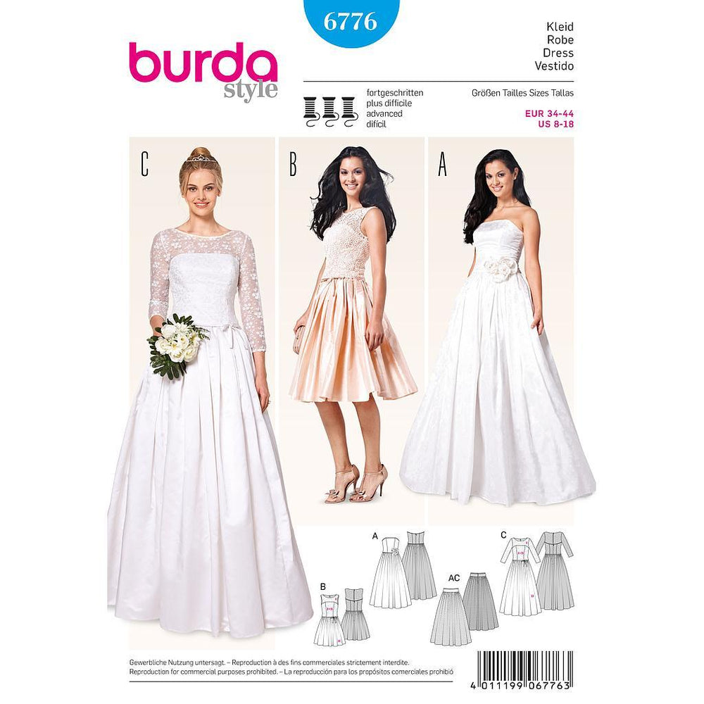 Patron robe de mariée Burda 6776
