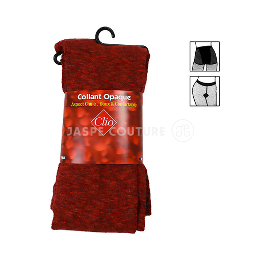 Collant opaque chiné rouge 280D Clio