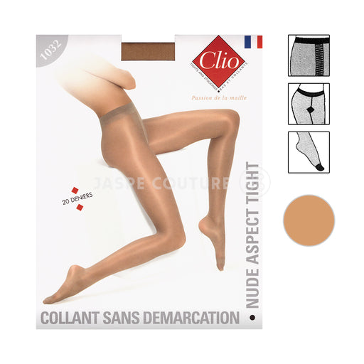 Collant lycra soyeux beige doré 20D