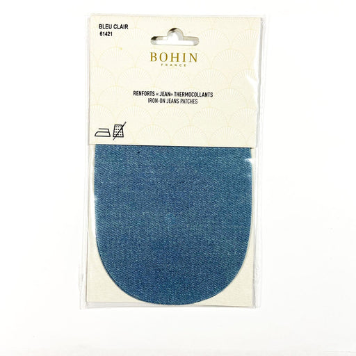 Renforts coudes & genoux, renfort Jeans thermocollant bleu, 10x15cm Bohin 61421