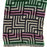 Echarpe vert rose, jacquard, géométrique, Echarpe Femme