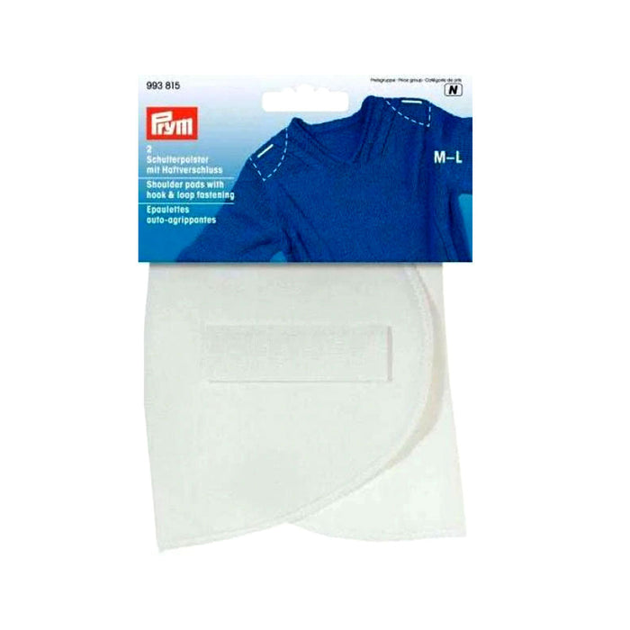 Lot de 2 Epaulettes demi lune autoagrippantes blanc, Prym 993815