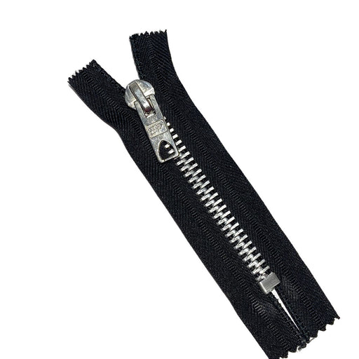 Fermeture éclair non séparable métal argent, 9mm, Z39, 12cm