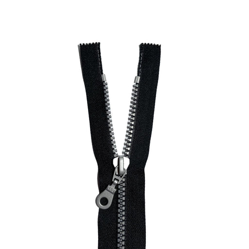 ZIP Fermeture A Glissière Métal Maille Argenté En 50 Cm Noir Ouvrab