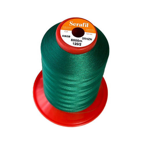 Cône de Fil Serafil N°120, Col 909, vert, 5000m 100% polyester