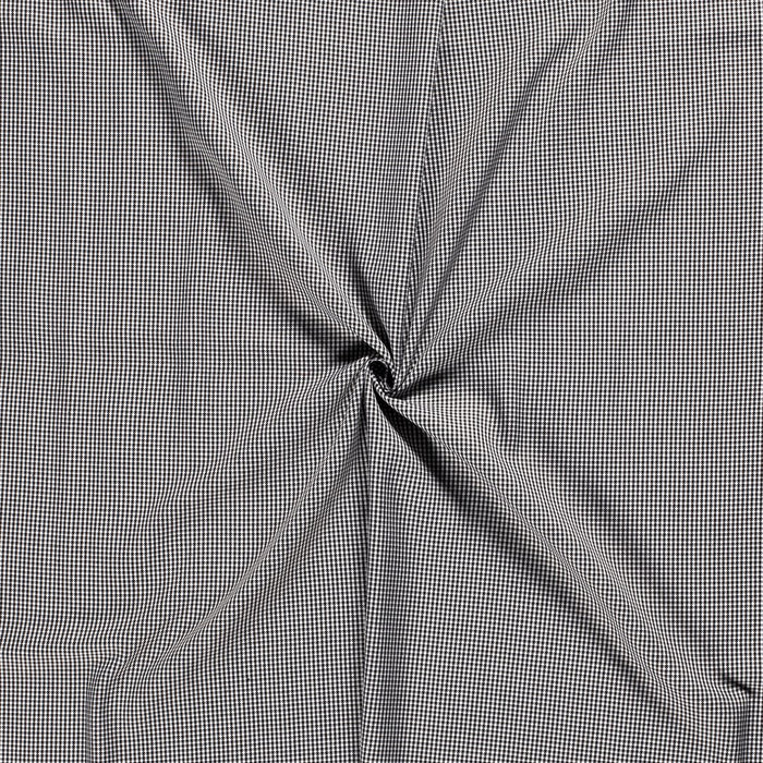 Tissu gabardine imprimé vichy à carreaux noir et blanc, 50cm