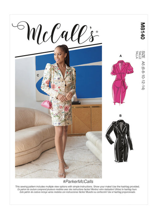 Patron couture robe et ceinture McCall's 8140