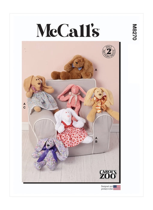 Patron peluches, lapins et robes, McCall's 8270