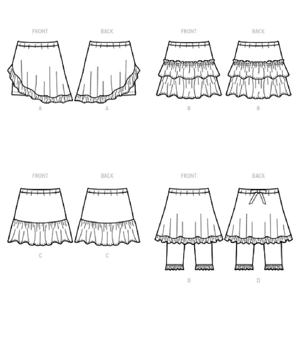 Patron couture jupes et shorts enfants, McCall's 8316
