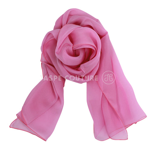 Foulard pure soie rose bonbon Malfroy