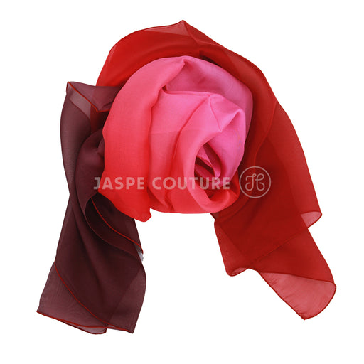 Foulard pure soie 4 tons carmin bordeaux Malfroy