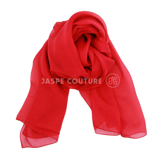 Foulard pure soie rouge bourdon Malfroy - Fabrication française