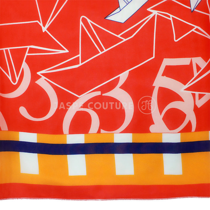 Foulard carré pure soie imprimé nautic Malfroy-Million
