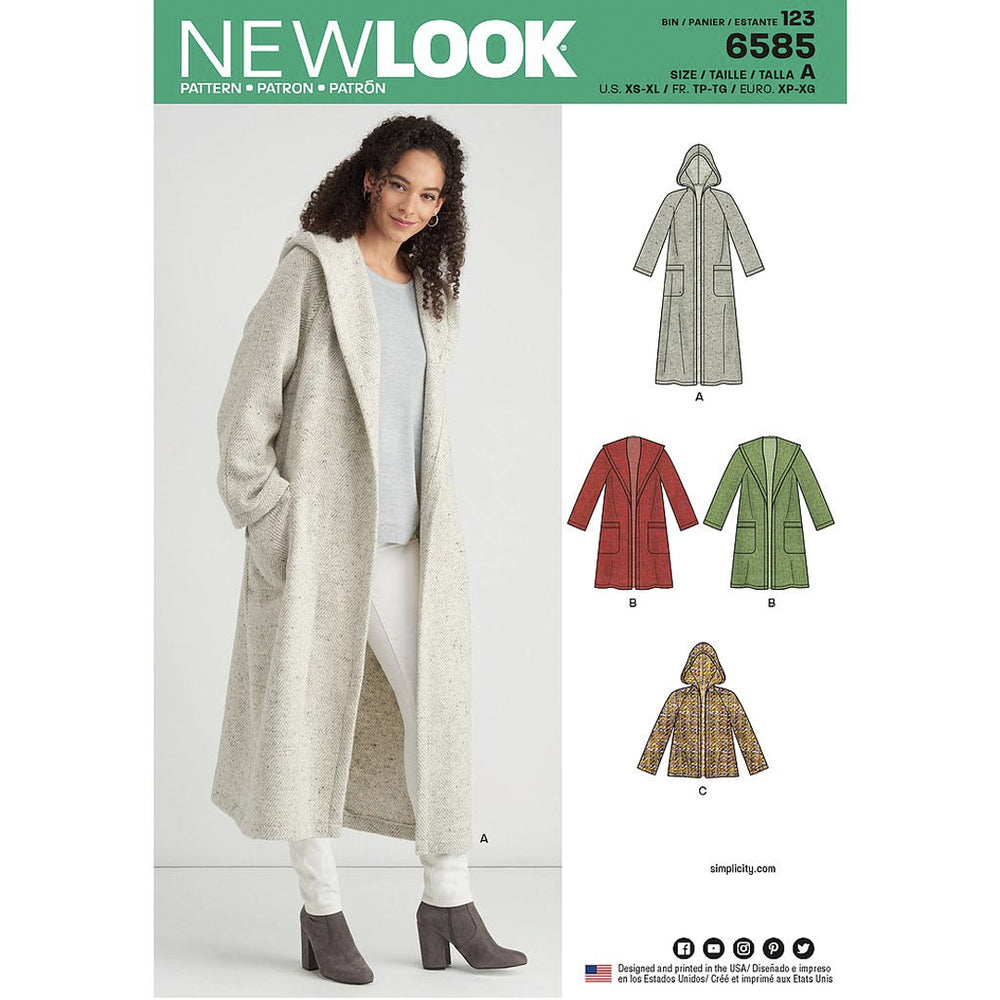 Patron veste et manteau New New Look 6585